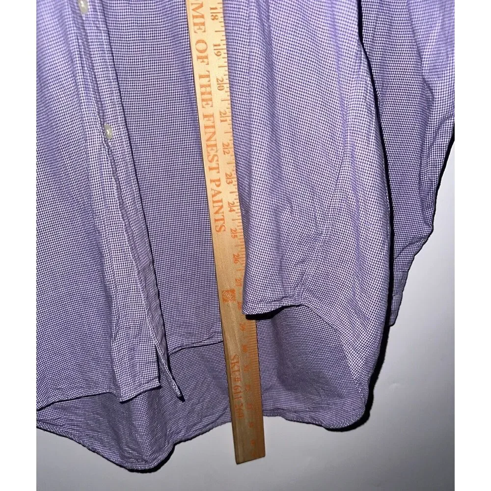 Polo Ralph Lauren Blake Purple Houndstooth Long Sleeve Button Down Mens Large‎